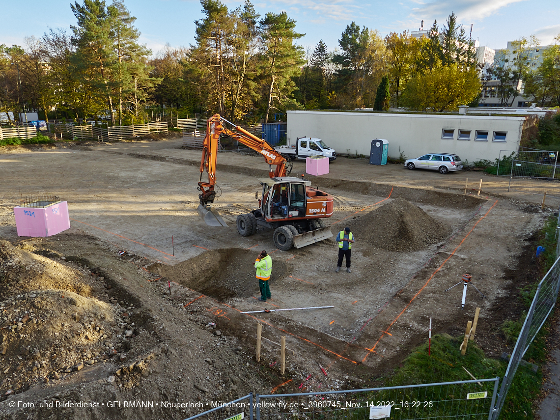 14.11.2022 - Baustelle an der Quiddestraße Haus für Kinder in Neuperlach